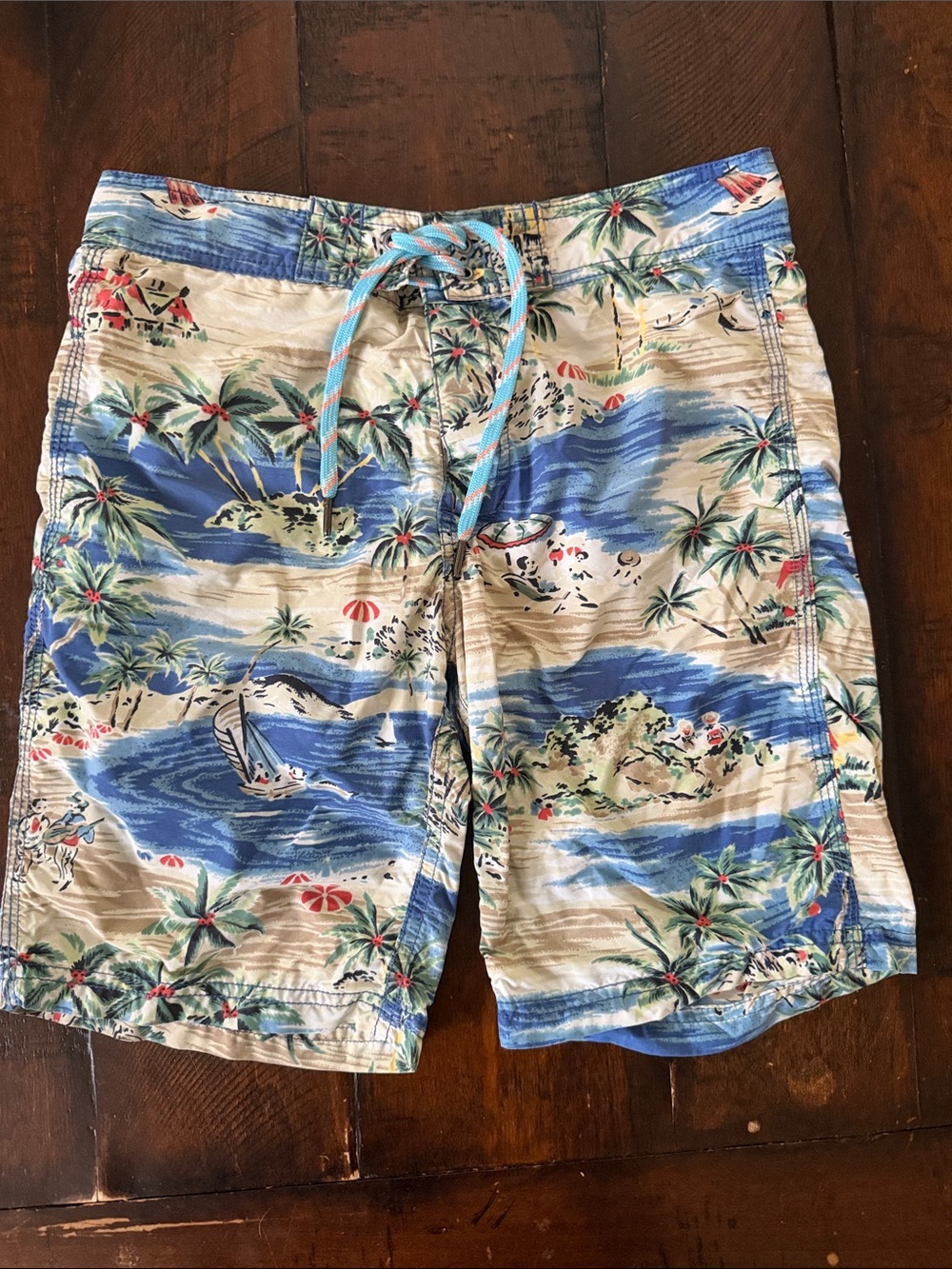 Crewcuts Boys Tropical Print Swim Trunks Size 10